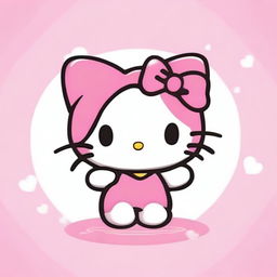 Create an image of Hello Kitty asking for silence with her fingers, similar to the 🤫 emoji