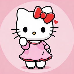 Create an image of Hello Kitty asking for silence with her fingers, similar to the 🤫 emoji