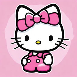 Hello Kitty, the beloved character, is depicted placing a finger in front of her mouth as if to say 'shh'