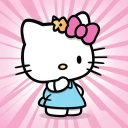 Hello Kitty, the beloved character, is depicted placing a finger in front of her mouth as if to say 'shh'