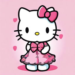 Hello Kitty, the beloved character, is depicted placing a finger in front of her mouth as if to say 'shh'