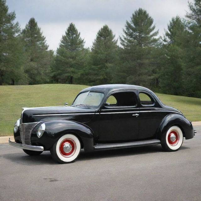 Classic 1940 Ford 2-door coupe, styled like a sleek hot rod with vintage charm