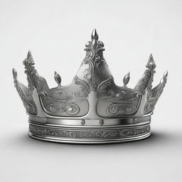 A detailed illustration of a crown with no jewels or ornaments, just the bare metal design