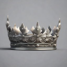 A detailed illustration of a crown with no jewels or ornaments, just the bare metal design