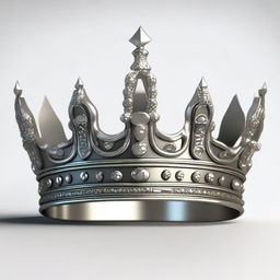 A detailed illustration of a crown with no jewels or ornaments, just the bare metal design