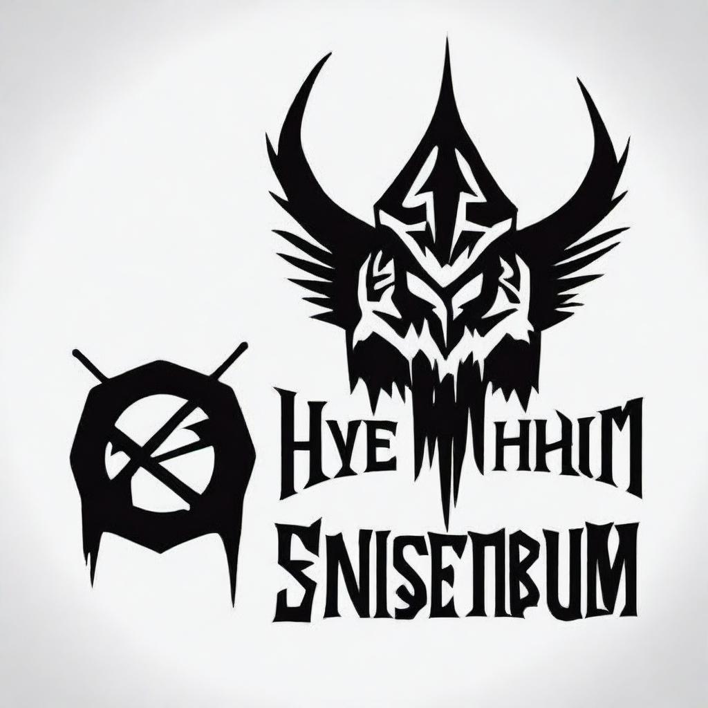 Create a vicious, frightening band logo for a metal band named 'Sinisterium'