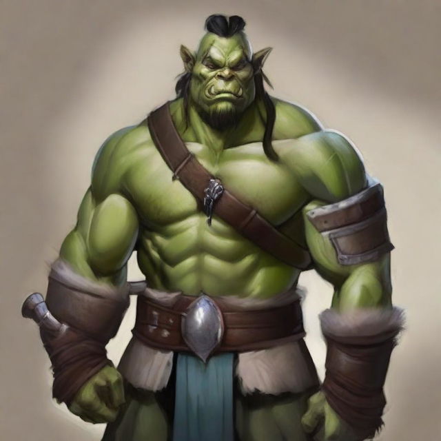 Create an image of a half-orc character