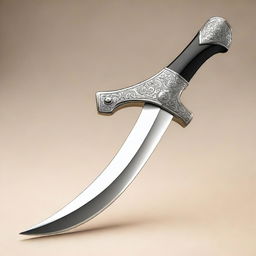 A beautifully crafted scimitar with an intricately designed hilt and a razor-sharp curved blade