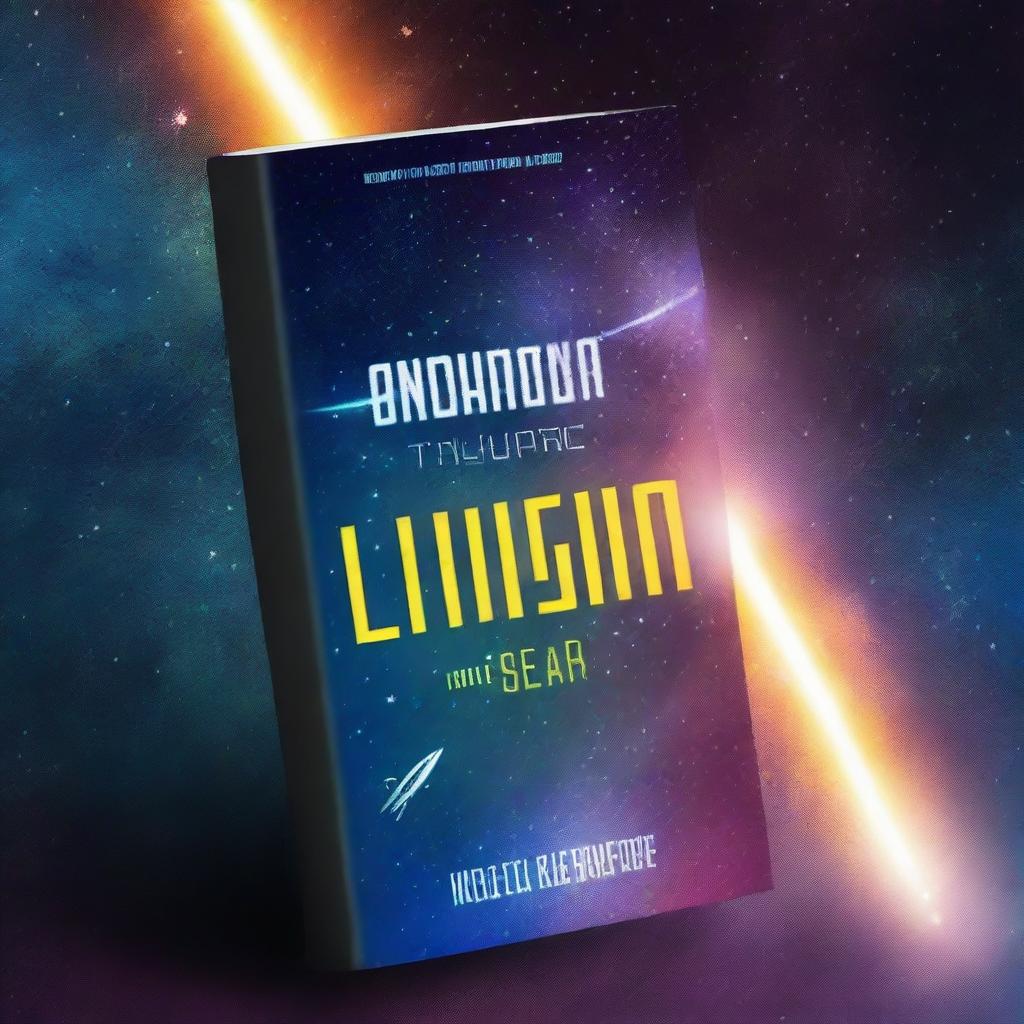 Create a science fiction book cover for a novel titled 'The Enigma of the Shooting Star'