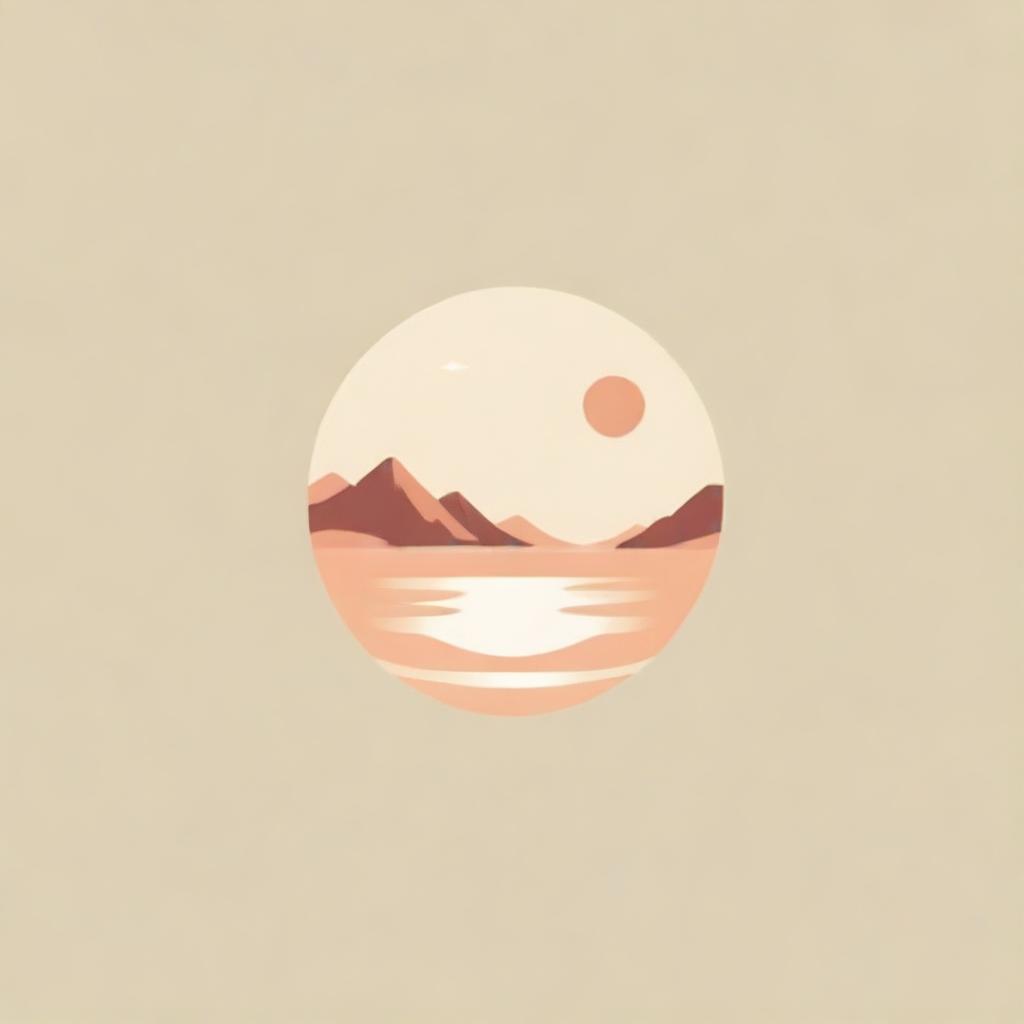 Logo design that integrates elements of a desert landscape and a swimming pool