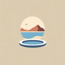 Logo design depicting the contrasting elements of a desert and a swimming pool