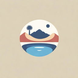 Logo design depicting the contrasting elements of a desert and a swimming pool