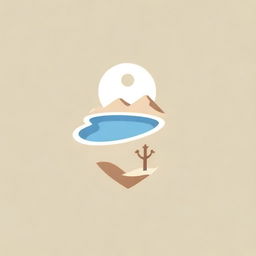 Logo design depicting the contrasting elements of a desert and a swimming pool