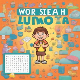 Create a professional cover for a Word Search children's book