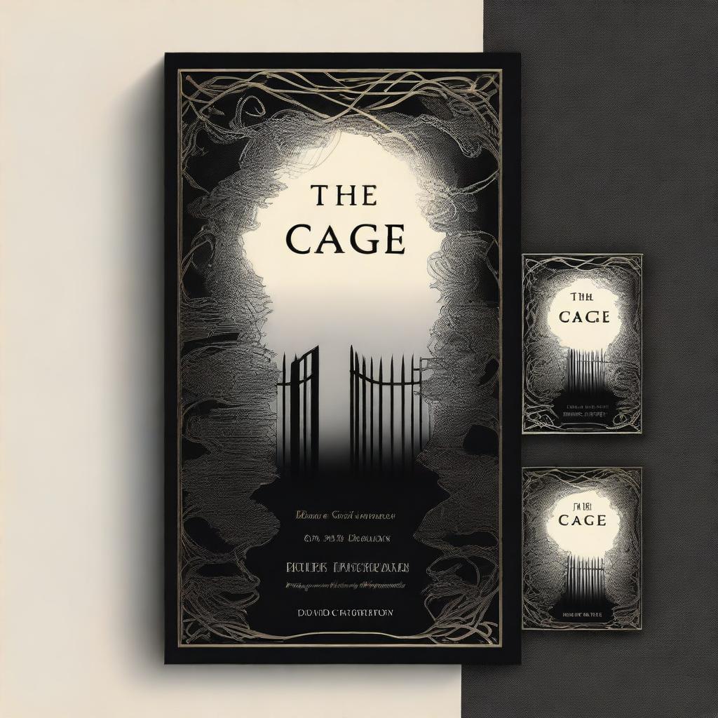 Design a book cover for a novel titled 'The Cage'