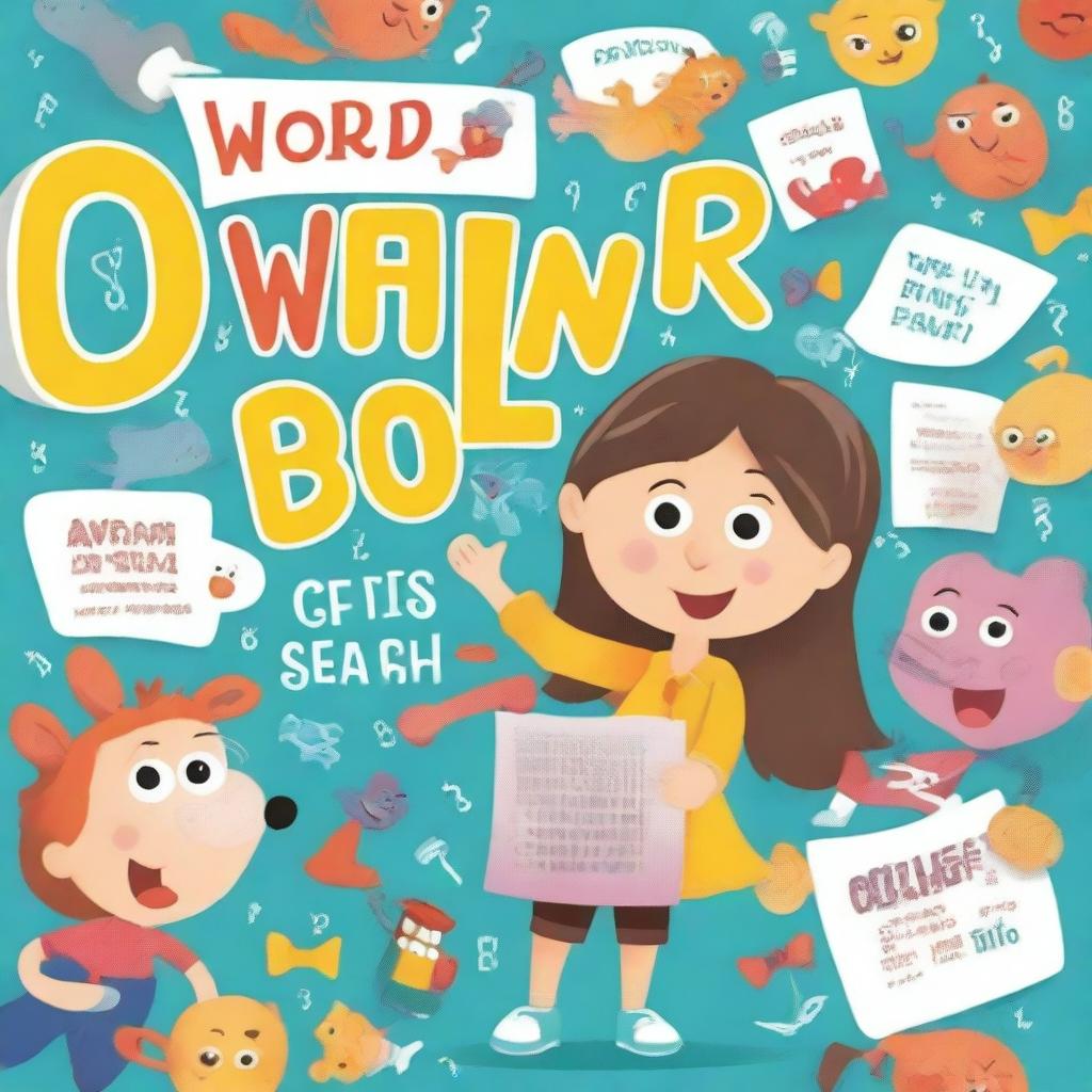 Create a professional cover for a children's book titled 'Word Search'