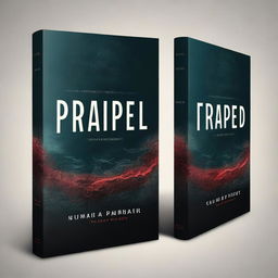 Create a book cover design for a novel titled 'Trapped