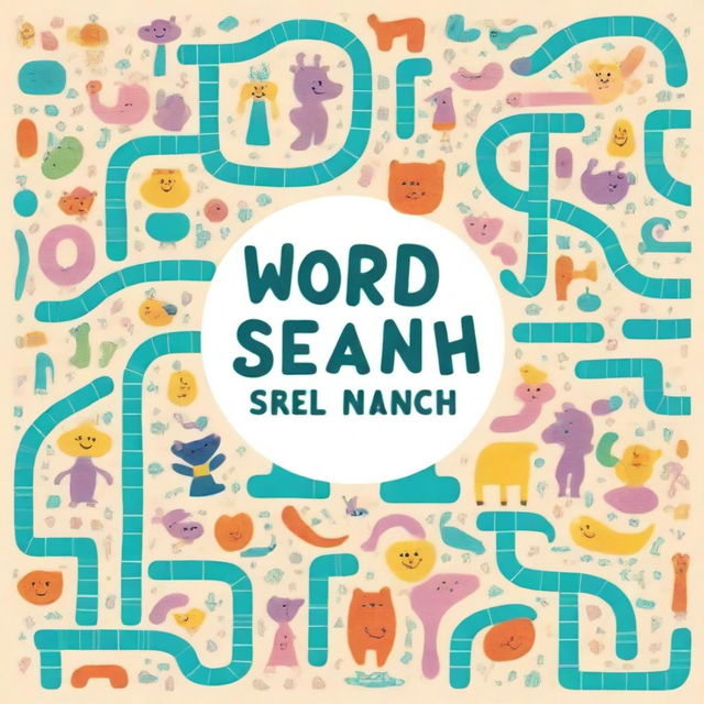 Create a professional cover for a children's book titled 'Word Search'