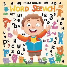 Create a professional cover for a children's book titled 'Word Search'