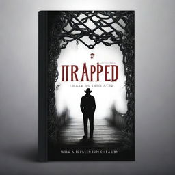 Design a book cover for a novel titled 'Trapped'