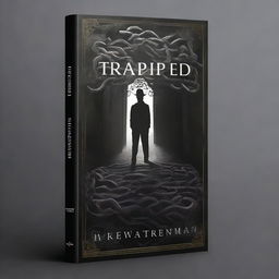 Design a book cover for a novel titled 'Trapped'