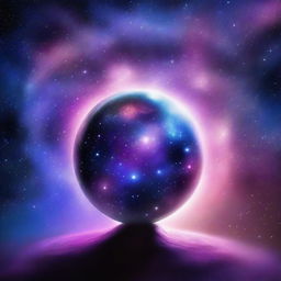 Create an image of astral projection featuring a sphere made of the Milky Way galaxy