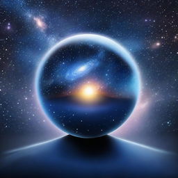 An image of astral projection featuring the Milky Way galaxy in a sphere form