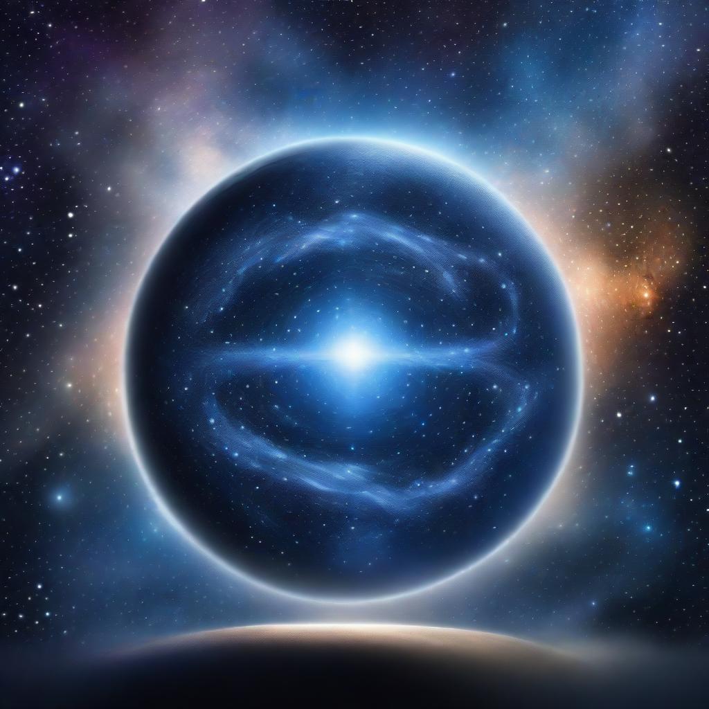 An image of astral projection featuring the Milky Way galaxy in a sphere form