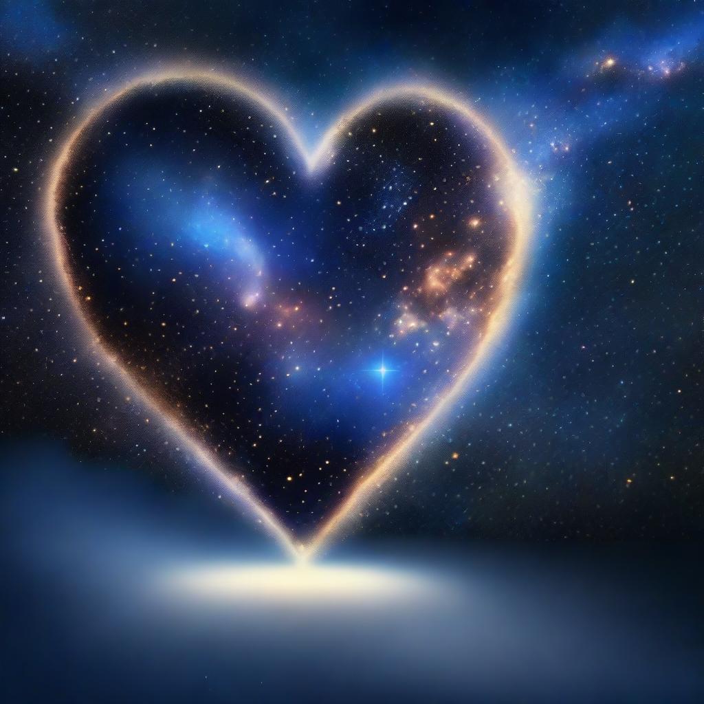 An image of astral projection featuring a huge heart made of the Milky Way galaxy