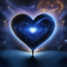 An image of astral projection featuring a huge heart made of the Milky Way galaxy