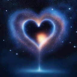 An image of astral projection featuring a huge heart made of the Milky Way galaxy