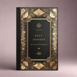 Create a luxurious and elegant book cover design with gold leaf trim and a royal, rich feel