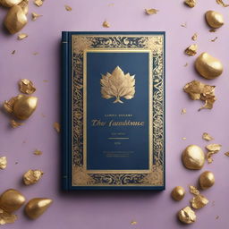 Create a luxurious and elegant book cover design with gold leaf trim and a royal, rich feel