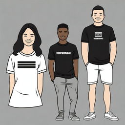 Design a black T-shirt for student mentors who assist freshmen in adapting to university life