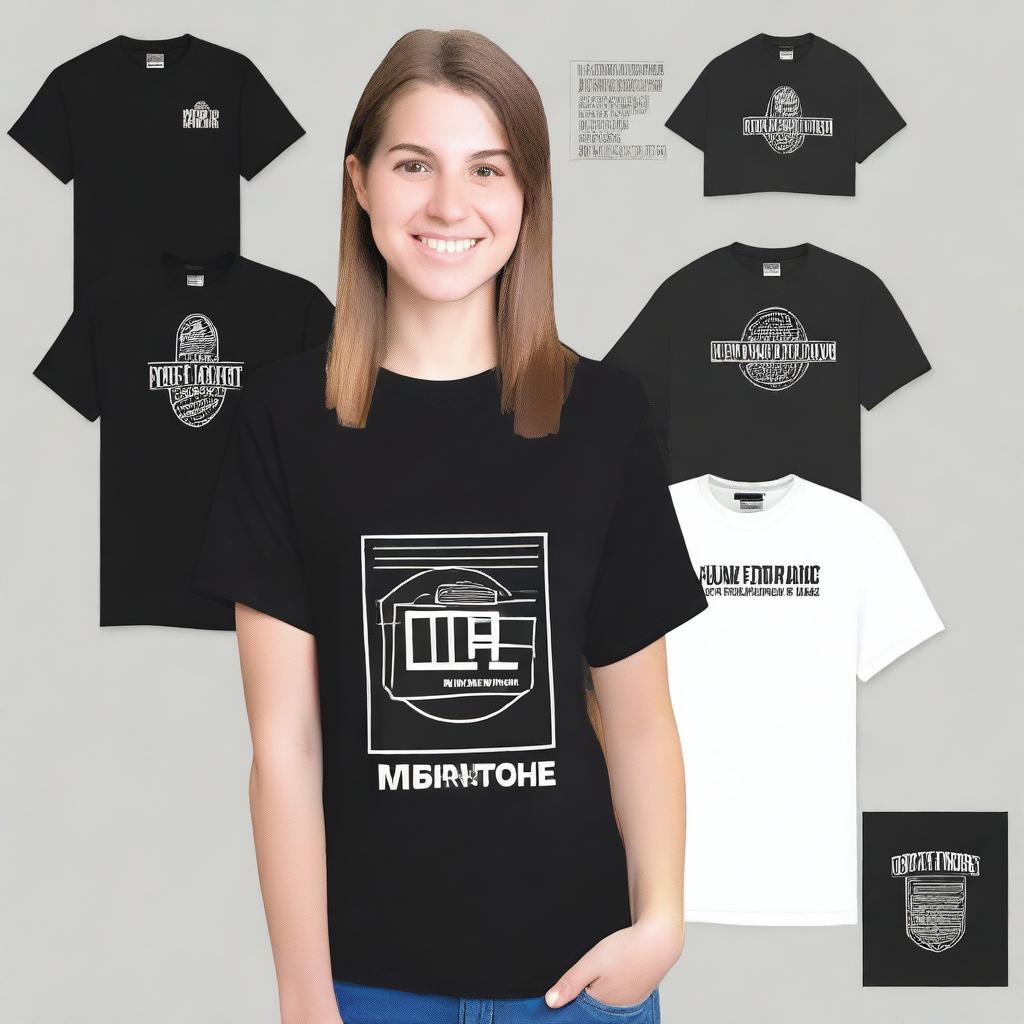 Design a black T-shirt for student mentors who assist freshmen in adapting to university life