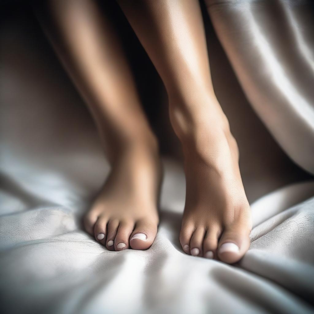 A tasteful and artistic image focusing on a girl's feet