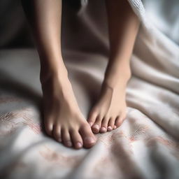 A tasteful and artistic image focusing on a girl's feet