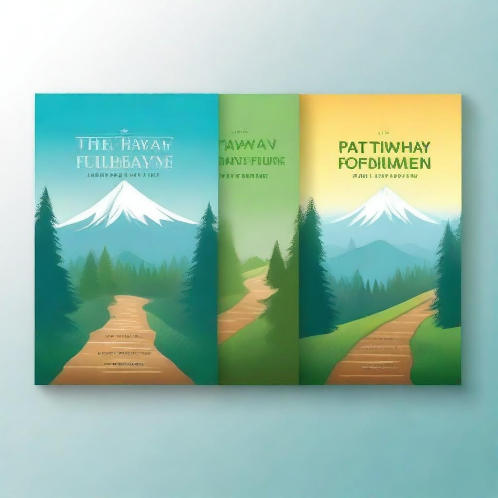 Create a series of captivating book covers for a book titled 'The Pathway to Fulfillment'