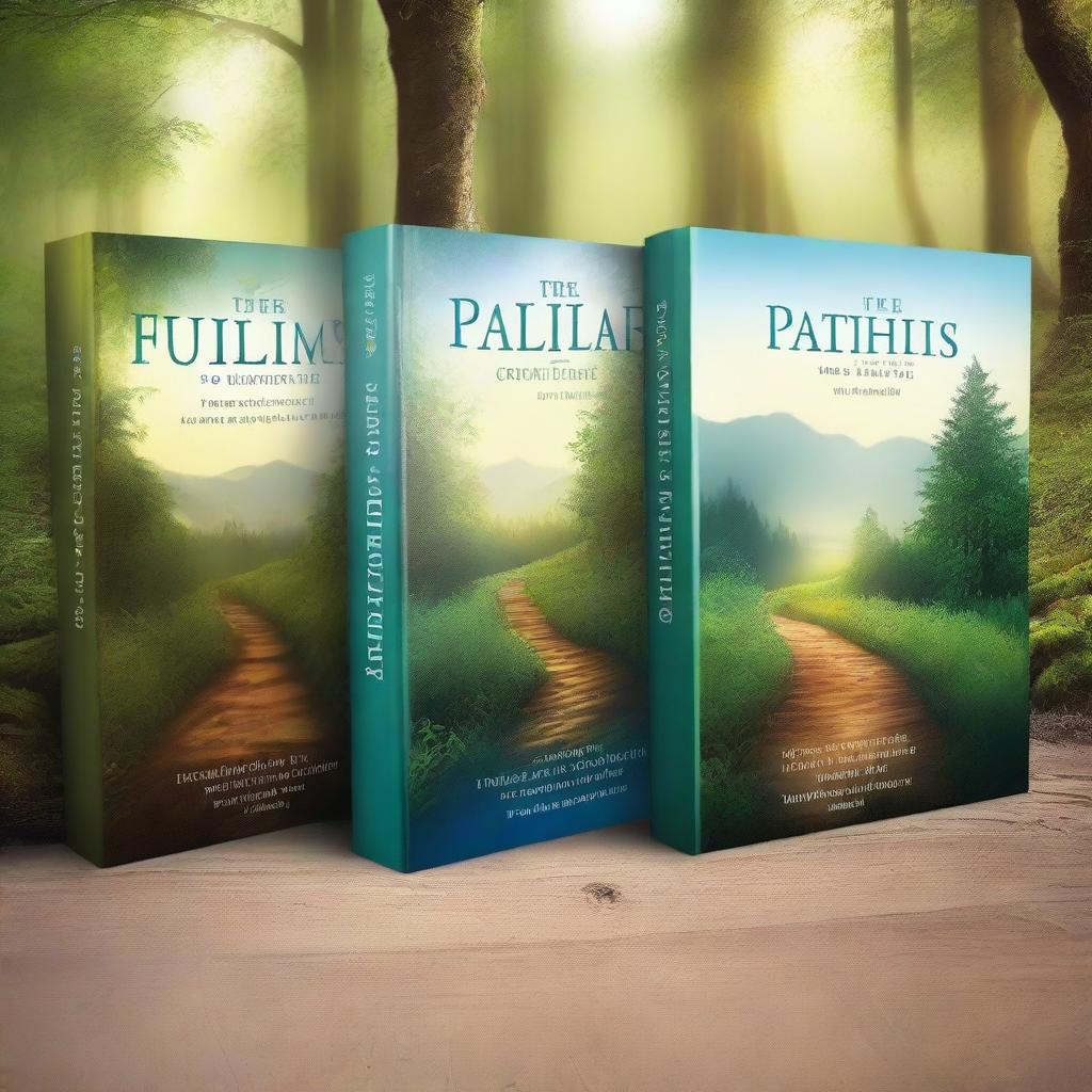 Create a series of captivating book covers for a book titled 'The Pathway to Fulfillment'