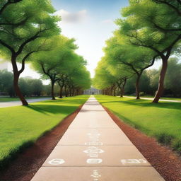 Create a series of professional and respectable images depicting pathways that symbolize the journey to fulfillment, suitable for a book cover titled 'The Pathway to Fulfillment'