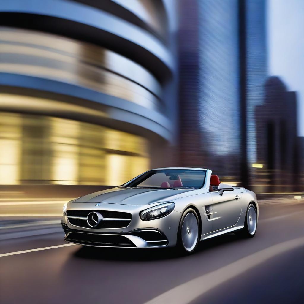 A sleek and stylish Mercedes SL R230 with modern LED headlights