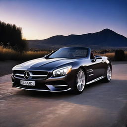 A sleek and stylish Mercedes SL R230 with modern LED headlights