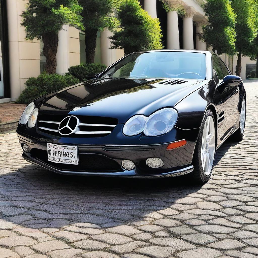 A 2004 Mercedes SL with a more modern and sharper body design