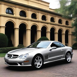 A 2004 Mercedes SL with a more modern and sharper body design