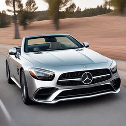 A 2004 Mercedes SL with the updated headlights from the 2022 SL model