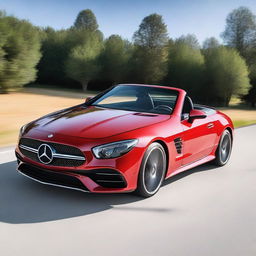 A 2004 Mercedes SL with the updated headlights from the 2022 SL model