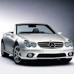 A redesigned 2004 Mercedes SL featuring modern DRL (Daytime Running Light) LED technology