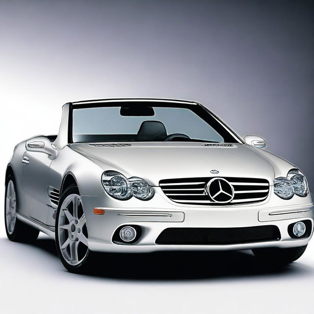 A redesigned 2004 Mercedes SL featuring modern DRL (Daytime Running Light) LED technology