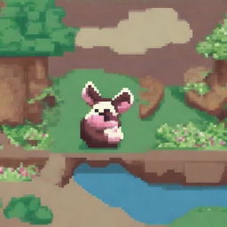 Crea una imagen de una cobaya en estilo pixel art