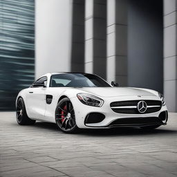 A 2015 Mercedes AMG GTS featuring SLR McLaren turbine wheel mags